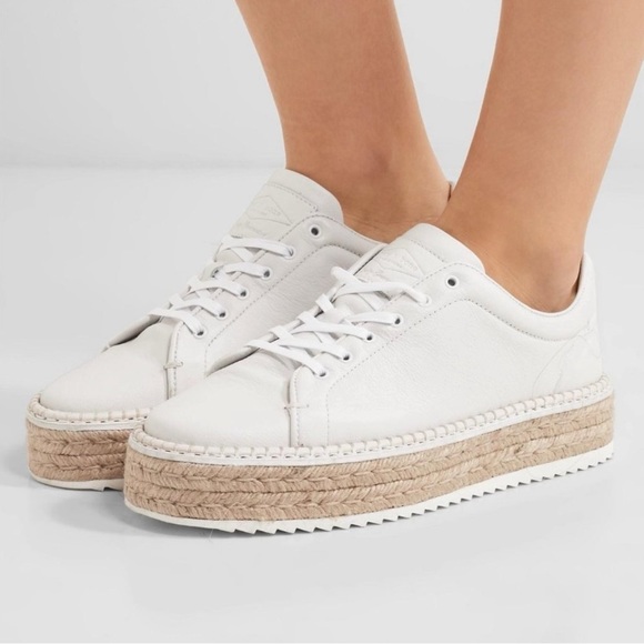 rag & bone Shoes - Rag & Bone White Leather Platform Espadrille “Kent” Sneaker Size 37 (6.5)